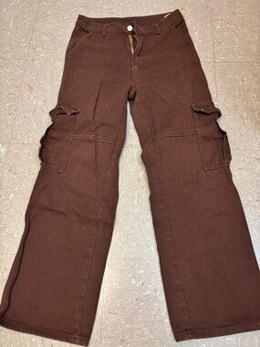 SHEIN brown cotton trousers